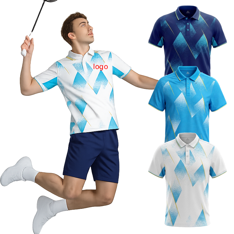 Badminton Logo - Herren Badminton Poloshirt mit Individuellem Logo,